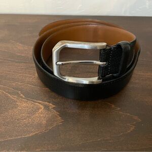 Johnston & Murphy Black Belt with Tan Interior